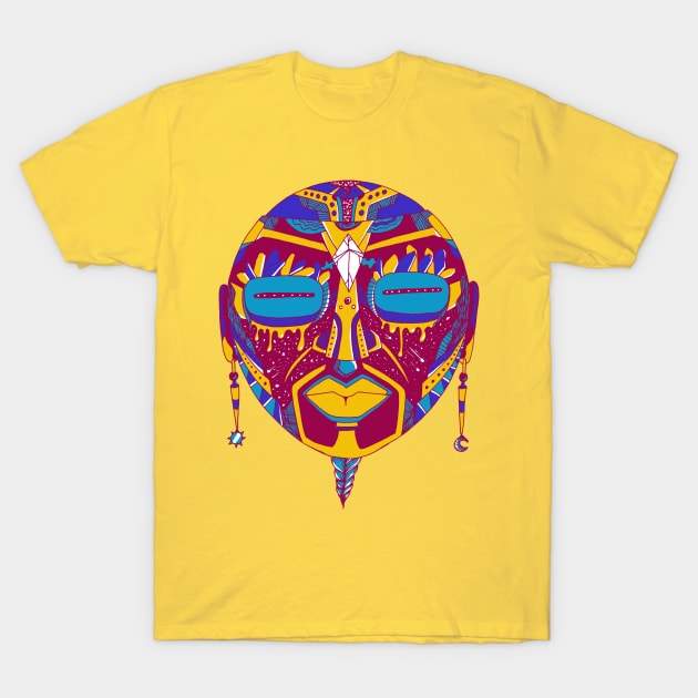 Triad African Mask 2 T-Shirt by kenallouis